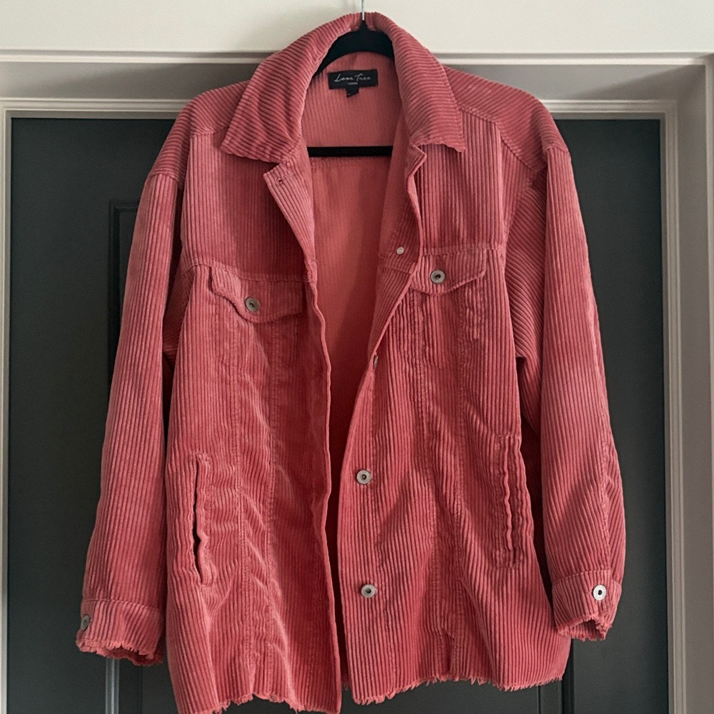 Love Tree Women's Pink Corduroy Utility Jacket